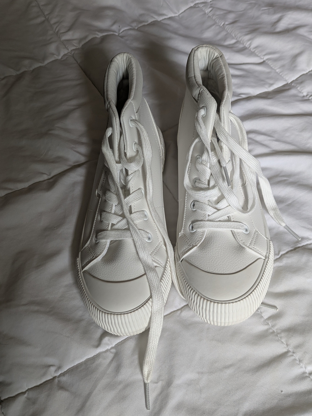 Women's White High-Top Lace-Up Sneakers Rocketdog Brand Women's 10